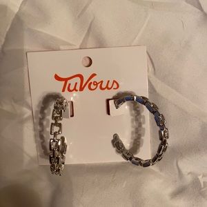 NWT Silver hoop pierced earrings
